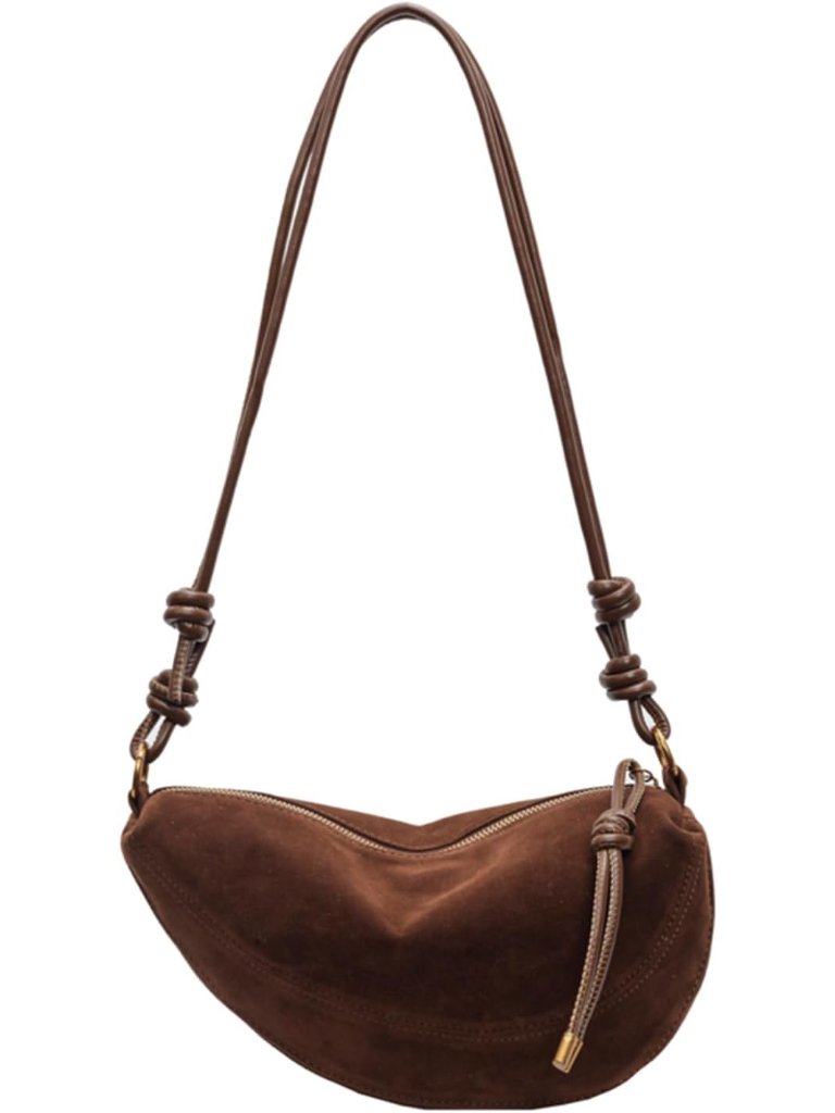 S For Women Small Suede Purses Crescent Bag Crossbody Shoulder Bag Trendy Tote H